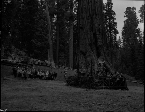 Nation's Christmas Tree Ceremony, 1959. Park Superintendents. Supt. John Davis giving welcoming address