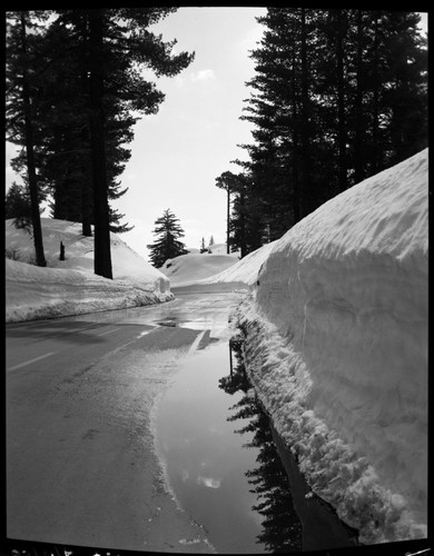 Winter Scenes, Highway in snow. Roads - near the Wye