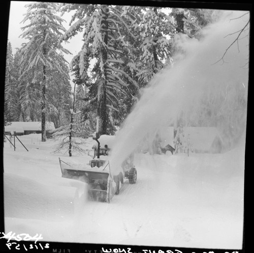 Winter Scenes, Grant Village in heavy snow. Record Heavy Snow. Buildings and Utilities. Vehicles and Equipment