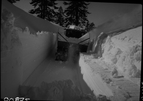 Record Heavy Snows, Clearing one lane near Big Baldy