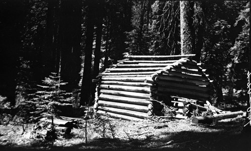 Construction, Squatters Cabin during restoration. Frontcountry Cabins and structures