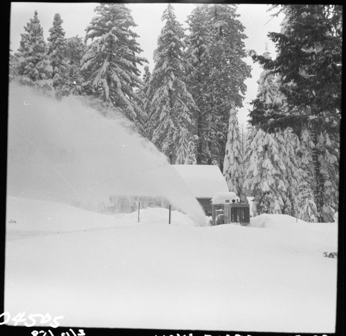 Winter Scenes, Grant Village in heavy snow. Record Heavy Snow. Buildings and Utilities. Vehicles and Equipment