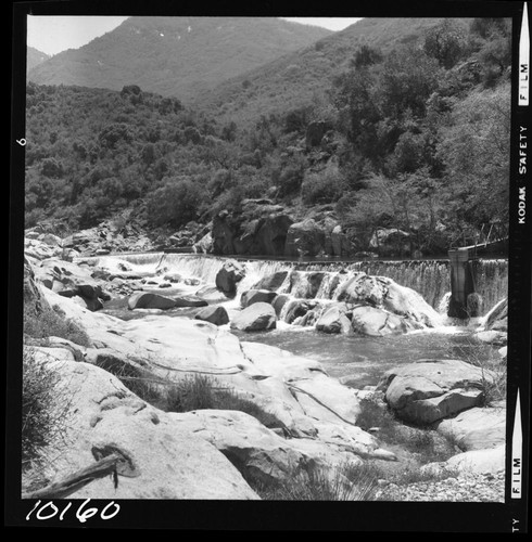 Middle Fork Kaweah River, Flume intake on Middle Fork Kaweah River, Middle Fork Kaweah River Canyon