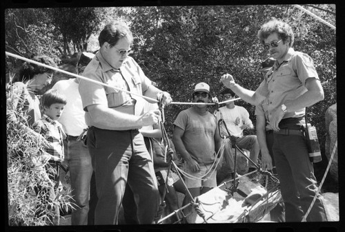 Training Activities, Ranger Activities, Interpretive Activities. River Rescue Demonstration. Left to Right: Rangers Roger Pattee and Joe Sumner