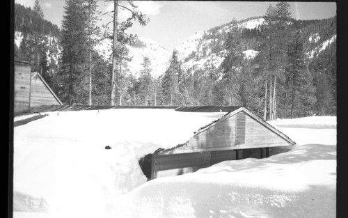 Visitor Center in snow. Record heavy snows. Buildings and Utilities