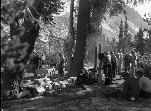 Camping, Sierra Club commissary. Sierra Club Backpacking Trips