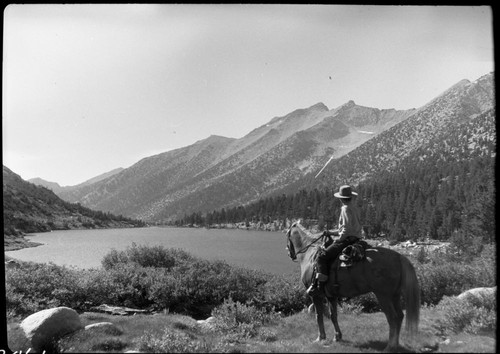 Misc. Lakes, Charlotte Lake with District Ranger Gordon Bender. NPS Individuals, Stock Use