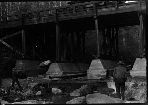 Bridges, Maintenance Activities, Floods and Storm Damage. Repairs to piers on Marble Fork Bridge after recent floods