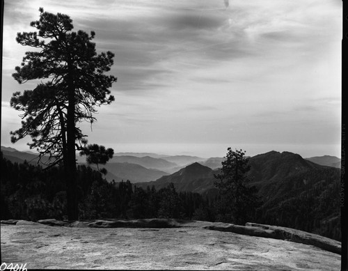 Misc. Domes, Ponerosa Pine, Foothills from Beetle Rock, Top of Beetle Rock, looking west. Note: Inversion Layer
