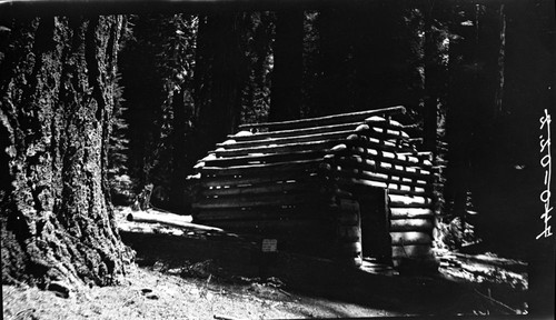 Construction, Squatters Cabin during restoration. Frontcountry Cabins and structures