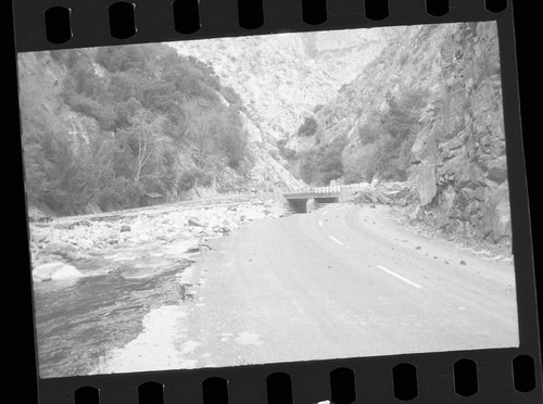 Flood and storm damage, flood damage to Highway 180 near Boyden Cave