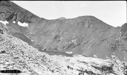 Misc. Lakes, Franklin Lakes as seen from Franklin Pass. Glaciated Canyons, Talus slopes