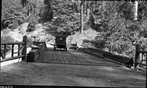 Construction, Marble Fork Bridge reconstruction showing laminated flooring