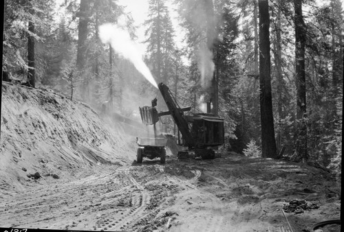 Construction, steam shovel working on Generals Highway, Vehicles and Equipment