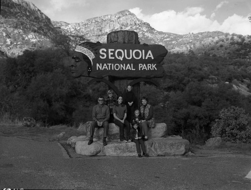 NPS Individuals, Maurice Zardus and family at entrance sign