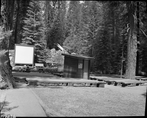 Buildings and utilities, new screen and projection booth at Giant Forest Amphitheater