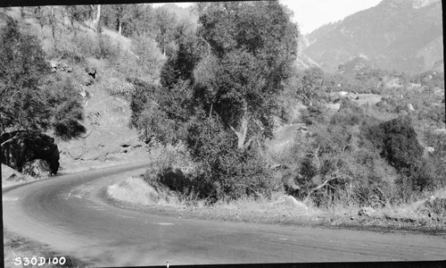 Generals Highway below Potwisha Campground. A sharp cruve