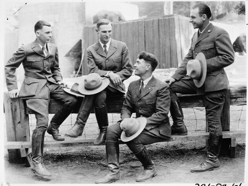 NPS Groups, Naturalist Staff, L to R: Donald Curry, H.E. Bailey, Walter Powell, J. Donald Erskine