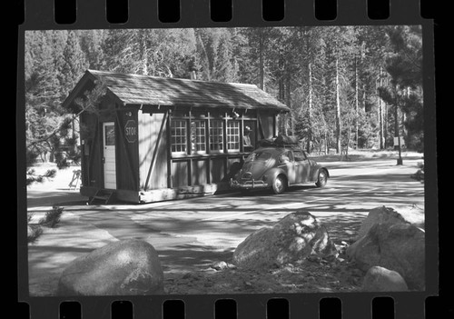 Buildings and utilities, old campground entrance station at Lodgepole