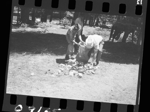 Backcountry cleanup, Sierra Club sacking cans