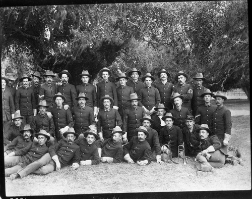 J.H Dorst, Unknown Location, Military, K Troop, 4th Cavalry, Administration, ca. 1891-92, Note: Moss in trees. Unknown Date