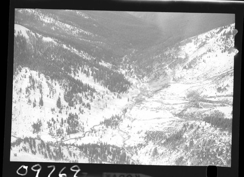 Mineral King Valley, looking west (aerial view)