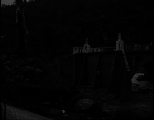 Floods and Storm Damage, Bridges. Flood damaged bridge near Gateway Lodge