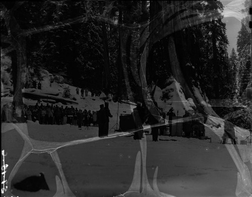 Nation's Christmas Tree Ceremony, 1957. Sanger American Legion Color Guard