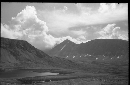 Upper Tyndall Creek drainage, near Foresters Pass. Misc. Mountains, Mount Tyndall, Diamond Mesa on left