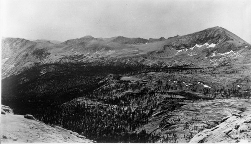 Misc. Gaps and Passes, Alpine Fell-fields, Rattlesnake Creek Canyon from Franklin Pass. Right of two panels