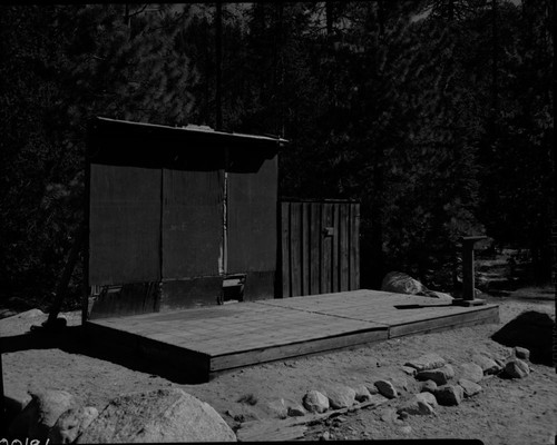 Buildings and Utilities, Old Lodgepole Amphitheater. Stage and screen case