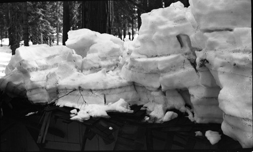 Record Heavy Snows, Buildings and Utilities, Commissioner's Cabin, Fry Cabin, destroyed by snow