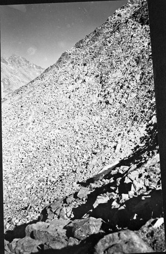 Talus Slopes, Rae Lakes Basin Panorama. Far right panel of a six panel panorama