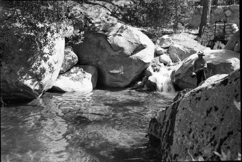 Misc. Resource Management Concerns, NPS individuals, fish, loading fish from rearing ponds, Nelson Culver pictured