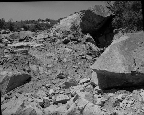 Floods and Storm Damage, Rock slide on highway, about 3 miles above Boyden Cave