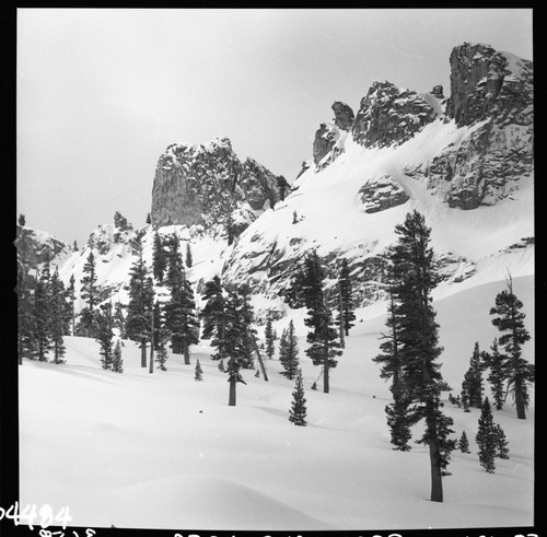 Winter Scenes, Pear Lake area, Stormy Weather. Ridges