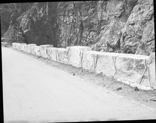 Roads, Rock retaining wall on Highway 180