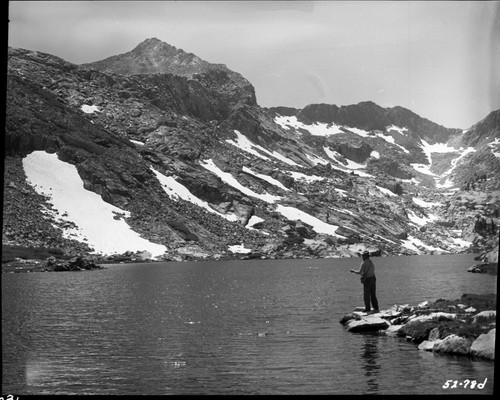 Fishing, Supt. Scoyen Fishing on Western most lake. Misc. Lakes, Park Superintendent