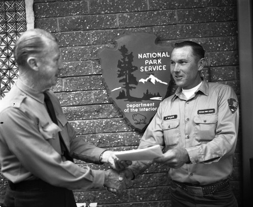 NPS Individuals, Park Superintendents, Steve H. Wight, Superior Achievement Award from Supt. John McLaughlin