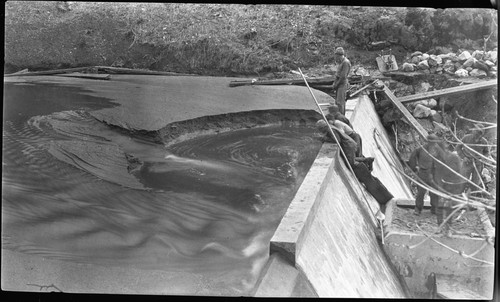 Flood and Storm Damage, reservoir completely filled with sediment after one nights rain