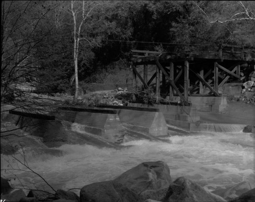 Floods and Storm Damage, Bridges. Potwisha Bridge after flood of 12/23/55