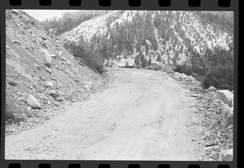 Roads, Floods and Storm Damage. Mineral King Road showing damage from severl winters without summer repairs