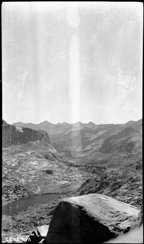 High Sierra Trail Investigation, Panorama of Nine Lake Basin (east to south). Trail Routes, Misc. Basins. Far right panel of a five panel panorama