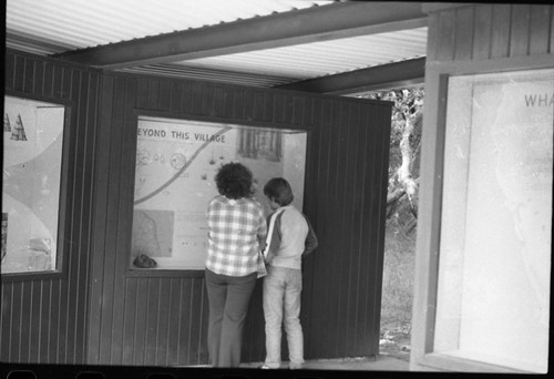 Exhibits, Interpretive Activities, Visitors looking at Indian Exhibits at Hospital Rock