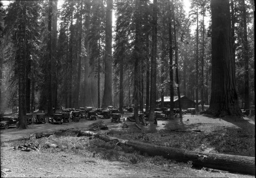 Vehicles and Equipment, vehicular use, autos ready to check out when road was controlled, before Generals Highway opened, 1923