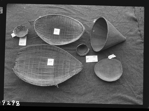 Indian Baskets, Close-up photos with identification numbers