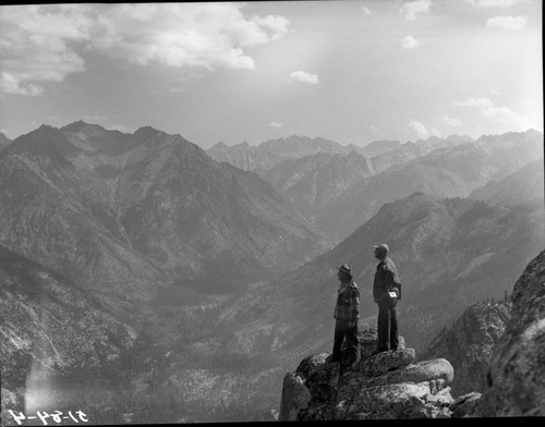 Middle Fork Kings River Canyon, view into Middle Fork Kings River Canyon from Dead Pine Ridge. NPS Individuals - Scoyen and Wirth, Misc. Mountains - Mount Woodworth