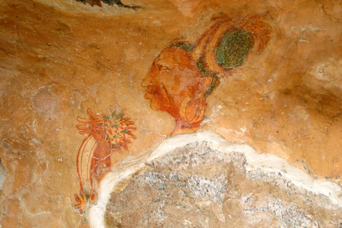 Sigiriya paintings on rock depression: Cave 2