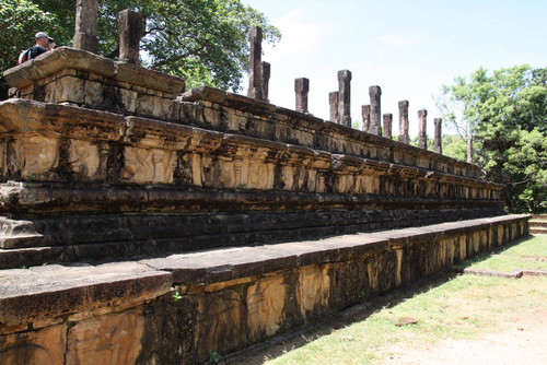 View of right side of Council Chamber of King Parākramabāhu the Great: Pillars