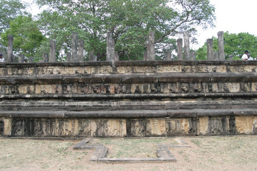 View of right side of Council Chamber of King Parākramabāhu the Great: Pillars